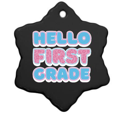 Hello First Grade Back To School Ceramic Star Ornament