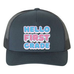 Hello First Grade Back To School Yupoong Adult 5-Panel Trucker Hat