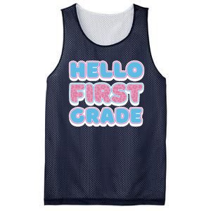 Hello First Grade Back To School Mesh Reversible Basketball Jersey Tank