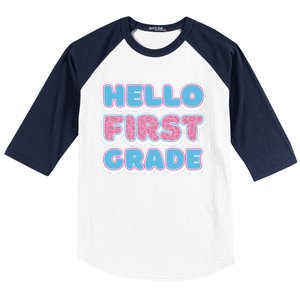 Hello First Grade Back To School Baseball Sleeve Shirt