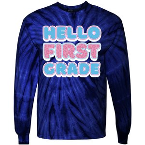 Hello First Grade Back To School Tie-Dye Long Sleeve Shirt