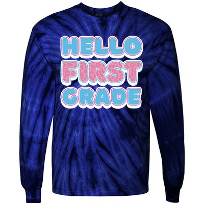 Hello First Grade Back To School Tie-Dye Long Sleeve Shirt