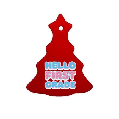 Hello First Grade Back To School Ceramic Tree Ornament