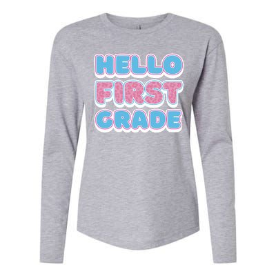 Hello First Grade Back To School Womens Cotton Relaxed Long Sleeve T-Shirt