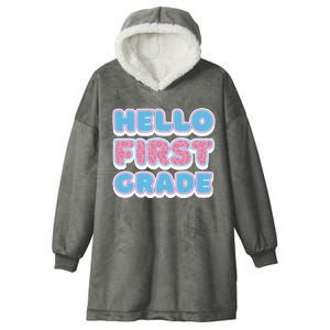 Hello First Grade Back To School Hooded Wearable Blanket