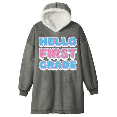 Hello First Grade Back To School Hooded Wearable Blanket