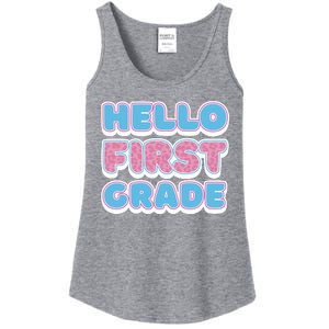 Hello First Grade Back To School Ladies Essential Tank