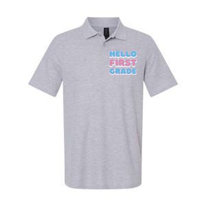 Hello First Grade Back To School Softstyle Adult Sport Polo