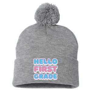 Hello First Grade Back To School Pom Pom 12in Knit Beanie