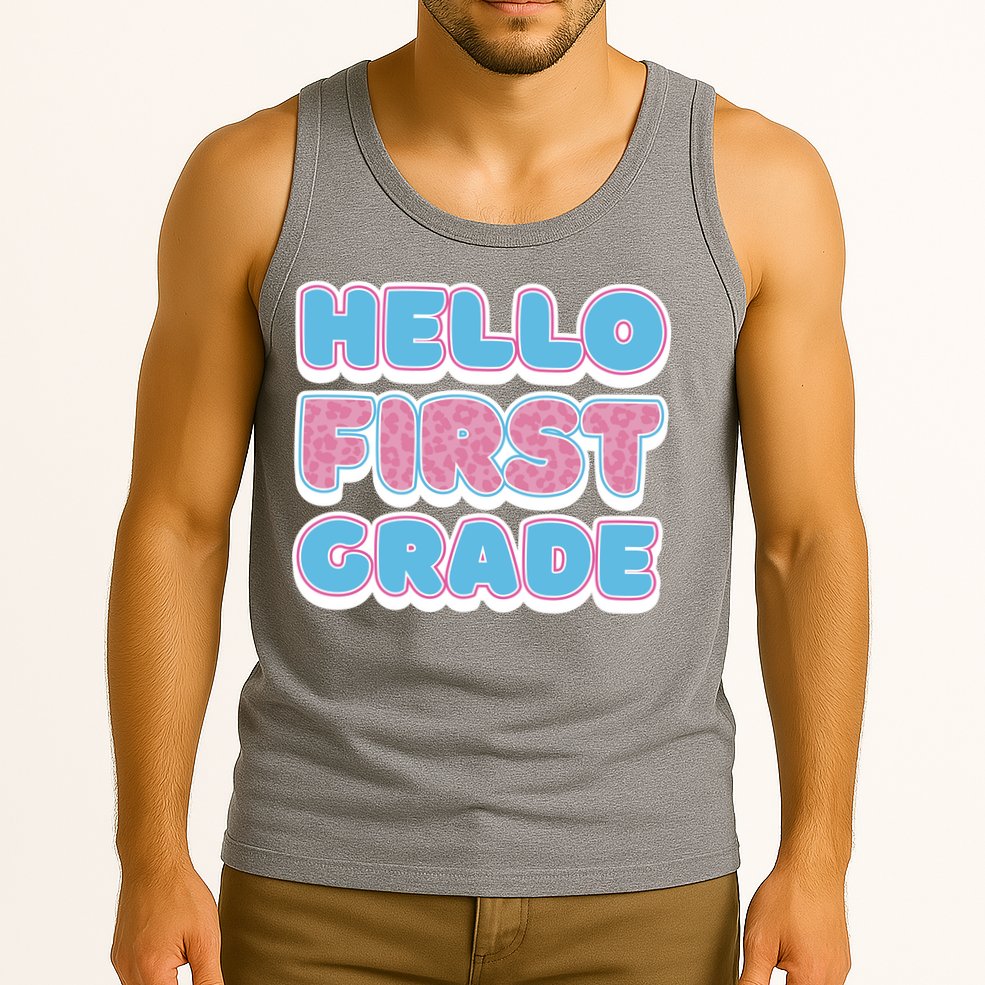 Hello First Grade Back To School Tank Top