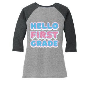 Hello First Grade Back To School Women's Tri-Blend 3/4-Sleeve Raglan Shirt