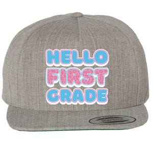 Hello First Grade Back To School Wool Snapback Cap