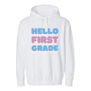 Hello First Grade Back To School Garment-Dyed Fleece Hoodie