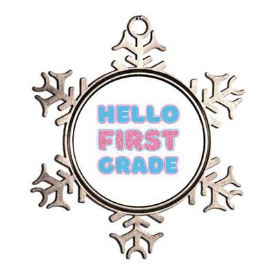 Hello First Grade Back To School Metallic Star Ornament