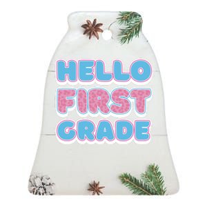 Hello First Grade Back To School Ceramic Bell Ornament