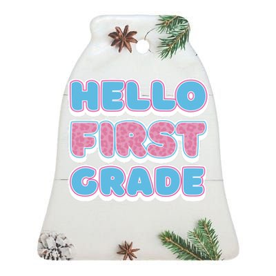 Hello First Grade Back To School Ceramic Bell Ornament