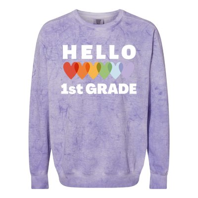 Hello First Grade Cute Gift Colorblast Crewneck Sweatshirt