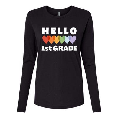 Hello First Grade Cute Gift Womens Cotton Relaxed Long Sleeve T-Shirt