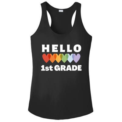 Hello First Grade Cute Gift Ladies PosiCharge Competitor Racerback Tank