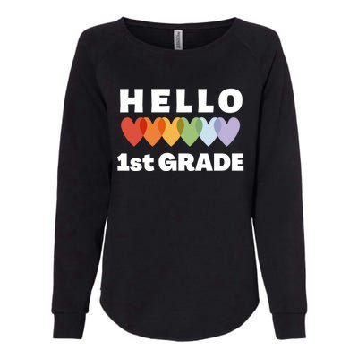 Hello First Grade Cute Gift Womens California Wash Sweatshirt