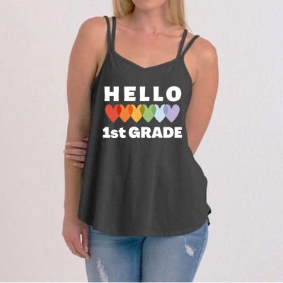 Hello First Grade Cute Gift Women's Strappy Tank