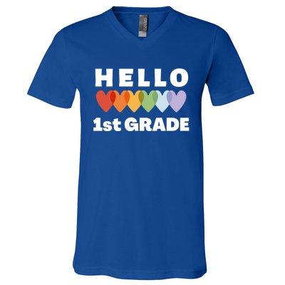 Hello First Grade Cute Gift V-Neck T-Shirt