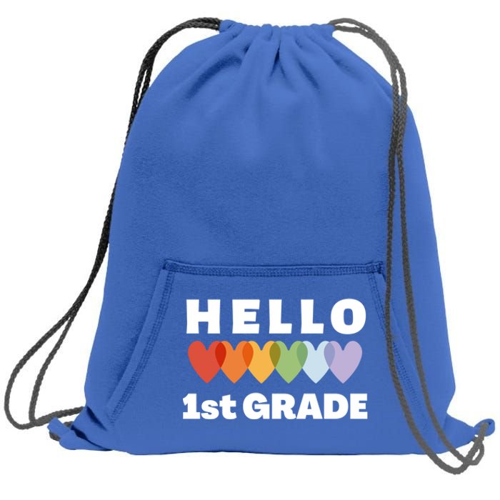 Hello First Grade Cute Gift Sweatshirt Cinch Pack Bag