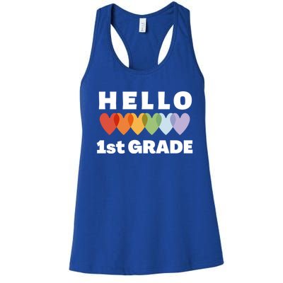 Hello First Grade Cute Gift Women's Racerback Tank