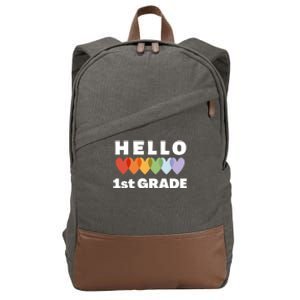 Hello First Grade Cute Gift Cotton Canvas Backpack