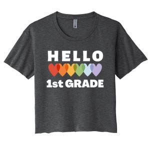 Hello First Grade Cute Gift Women's Crop Top Tee