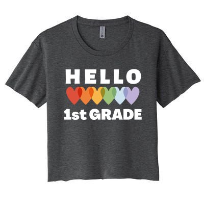 Hello First Grade Cute Gift Women's Crop Top Tee