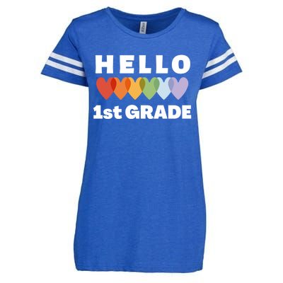 Hello First Grade Cute Gift Enza Ladies Jersey Football T-Shirt