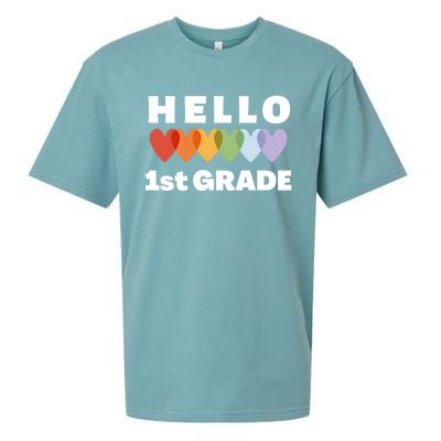 Hello First Grade Cute Gift Sueded Cloud Jersey T-Shirt