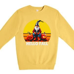 Hello Fall Genome Retro Premium Crewneck Sweatshirt