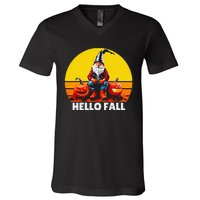 Hello Fall Genome Retro V-Neck T-Shirt