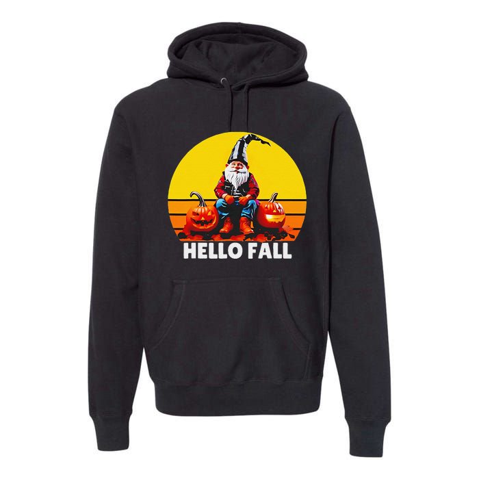 Hello Fall Genome Retro Premium Hoodie