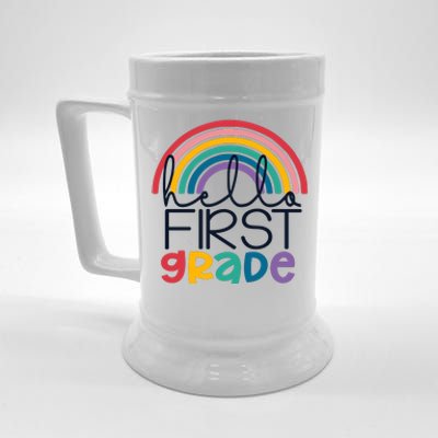 Hello First Grade First Day Of School Back To School 1st Grade Student Beer Stein