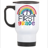 Hello First Grade First Day Of School Back To School 1st Grade Student Stainless Steel Travel Mug