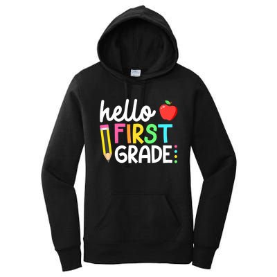 Hello First Grade Team 1st Grade Back To School Teacher Women's Pullover Hoodie