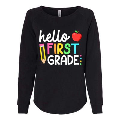 Hello First Grade Team 1st Grade Back To School Teacher Womens California Wash Sweatshirt