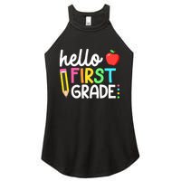 Hello First Grade Team 1st Grade Back To School Teacher Women's Perfect Tri Rocker Tank