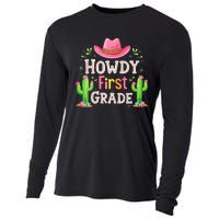 Howdy First Grade Teacher Student Western Back To School Cooling Performance Long Sleeve Crew