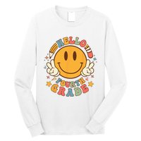 Hello Fourth Grade Back To School Groovy Teacher Student Long Sleeve Shirt