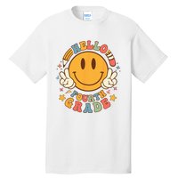 Hello Fourth Grade Back To School Groovy Teacher Student Tall T-Shirt