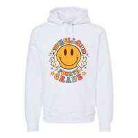 Hello Fourth Grade Back To School Groovy Teacher Student Premium Hoodie