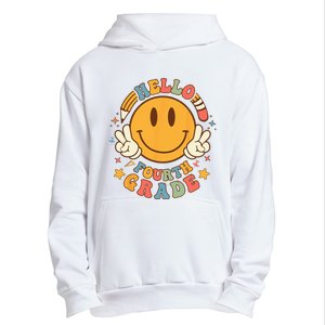 Hello Fourth Grade Back To School Groovy Teacher Student Urban Pullover Hoodie