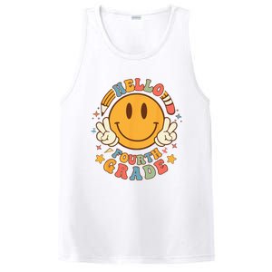 Hello Fourth Grade Back To School Groovy Teacher Student PosiCharge Competitor Tank