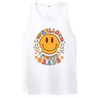 Hello Fourth Grade Back To School Groovy Teacher Student PosiCharge Competitor Tank