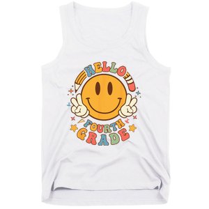 Hello Fourth Grade Back To School Groovy Teacher Student Tank Top