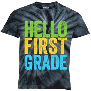 Hello First Grade Funny 1st Grade Back To School  Kids Tie-Dye T-Shirt